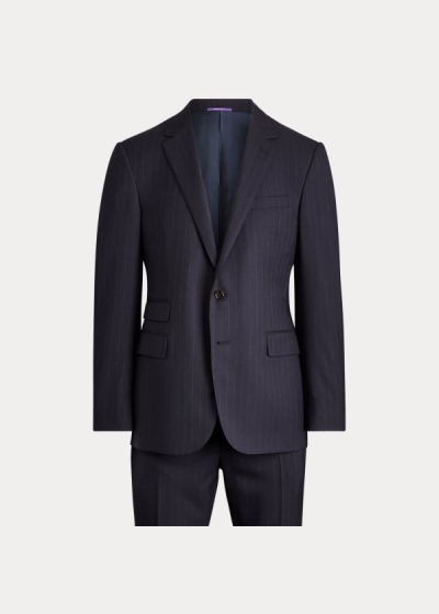 Trajes Ralph Lauren Hombre Azul Marino / Creme - Gregory Pinstripe Wool - OCTLA4781